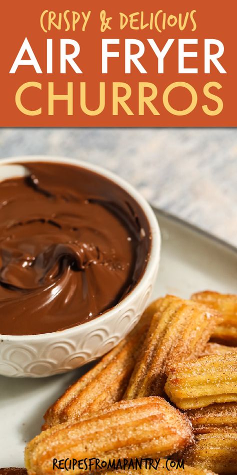 Air Fryer Churros, Air Fryer Recipes Dessert, Homemade Churros, Tasty Pastry, The Best Air Fryer, Churros Recipe, Easy Dessert Recipes Quick, Best Air Fryer, Air Fried Food