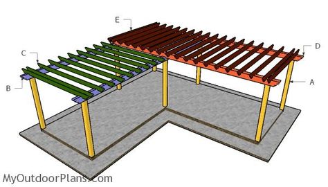 L Shaped Pergola, Pergola Decorations, Small Pergola, Cheap Pergola, Pergola Swing, Building A Pergola, Pergola Lighting, Pergola Attached To House, Metal Pergola