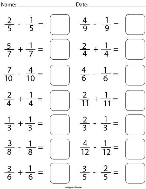 Maths Fractions Worksheets, Grade 4 Math Worksheets, Fractions Worksheets Grade 3, Simple Fractions Worksheets, Adding Subtracting Fractions, Free Fraction Worksheets, Add Fractions, Math Worksheets For Kids, Subtract Fractions