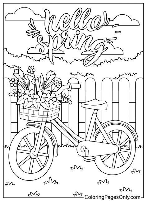 Spring Adult Coloring Pages, April Coloring Sheets, Spring Coloring Pages For Adults, Adult Drawing, April Coloring Pages Free Printables, Spring Coloring Sheet, Spring Colouring Sheet, Coloring Pages Spring, Spring Coloring Pages For Kids