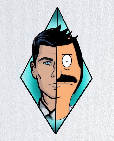 Archer Tattoo Tv Show, Archer Tv Show Tattoo, Archer Tv Show Art, Archer Show Tattoo, Sterling Archer Tattoo, Bobs Burgers Tattoo Ideas, Bobs Burgers Tattoo, Louis Belcher, Archer Show