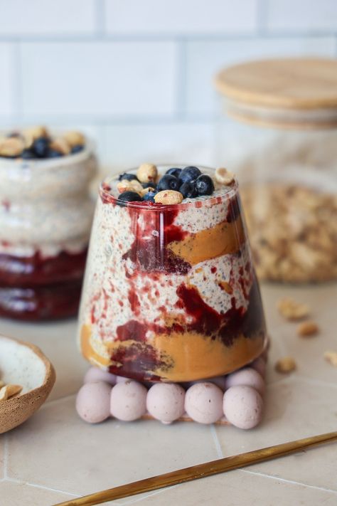 Peanut Butter And Jelly Chia Pudding, Chia Pudding With Protein Powder, Nourishing Breakfast Ideas, Basil Seed Pudding, Peach Chia Pudding, Chia Seed Breakfast Recipes, Coffee Chia Seed Pudding, Peanut Butter Chia Seed Pudding, Healthy Sweet Breakfast