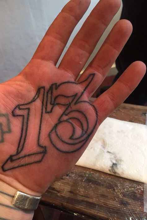 Plam Tattoo Hand, Palm Of Hand Tattoo, 13 Hand Tattoo, Palm Tattoo Hand, Palm Hand Tattoo, Palm Tattoo Ideas, Hand Palm Tattoos, Palm Tattoo, Palm Tattoos