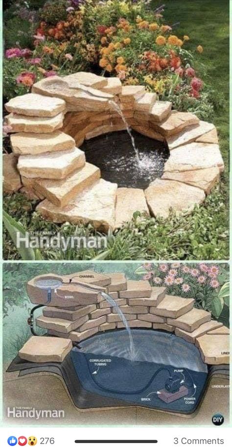 Diy Garden Landscaping, Concrete Fountains, Diy Garden Fountains, Diy Fountain, Garden Deco, Garden Fountain, Fountains Outdoor, Ponds Backyard, Landscaping Tips