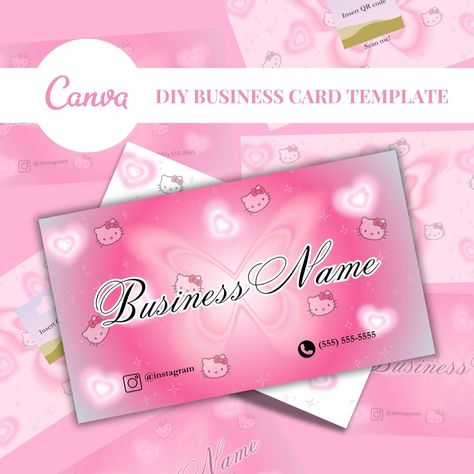 Shop our Etsy!😍🥰💕 Link is in bio-Pre made Business card templates, story highlights, certificates, & more! 🛍️ •Website is still under construction- Orders on custom logo designs, business cards, and other business needs are being taken through DMs🩷✨ #starrrgraphics #etsy #starrrgraphicsshop #shopouretsy #templates #explorepage Hello Kitty Business Card, Cute Business Cards Design, Cute Business Cards, Buisness Cards, Make Business Cards, Pink Business Card, Beauty Entrepreneur, Templates Business, Diy Business Cards