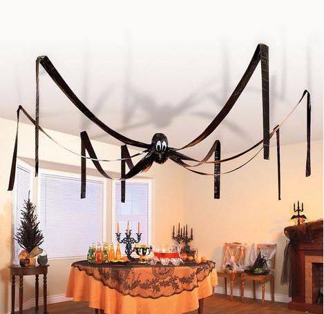 la decoración de mis mesas: Araña gigante para decorar Halloween Porta Halloween, Diy Halloween Dekoration, Halloween Themed Birthday Party, Halloween Camping, Dekorasi Halloween, Halloween Decor Diy, Halloween Kunst, Spooky Halloween Party, Easy Halloween Decorations