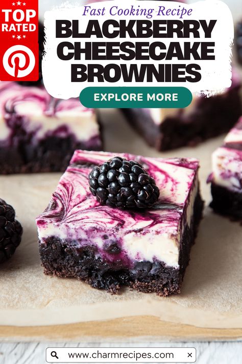 Blackberry Cheesecake Brownies Blackberry Sauce, Blackberry Cheesecake, Cheesecake Brownies, Brownie Batter, Gluten Sensitivity, Creamy Cheesecake, Fudgy Brownies, Recipe Steps, Unsweetened Cocoa