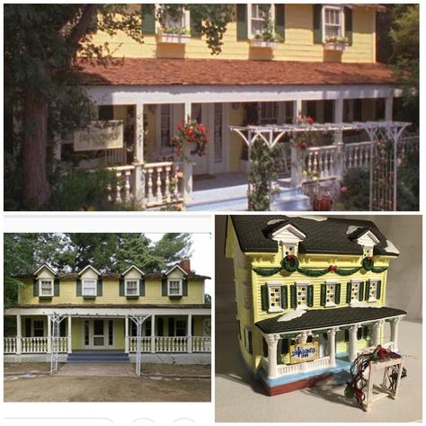 Gilmore Girls - Dragonfly Inn The Gilmore House, Richard And Emily Gilmore House, Lorelei Gilmore House, Gilmore Girls Christmas Village, Stars Hollow Map, Dragonfly Inn Gilmore, Gilmore Girls Gazebo, Gilmore Girls Christmas, Gilmore Girls House