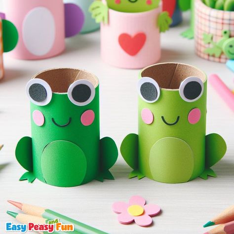 Toilet Paper Roll Frogs Craft Toilet Roll Frog, Toilet Paper Roll Frog, Frog Art And Craft, Frog Crafts For Toddlers, Toilet Paper Roll Crafts For Kids, Toilet Roll Craft For Kids, Frog Crafts For Kids, Frogs Craft, Paper Roll Crafts For Kids