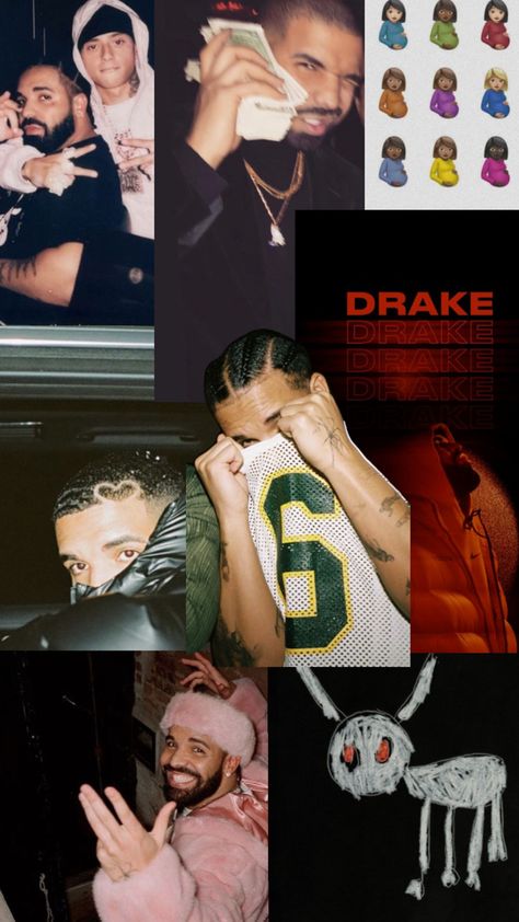 Drake collage, wallpaper, Drake Drake Drizzy Wallpaper, Drake Collage Wallpaper, Drake Collage, Drake Wallpaper, Drake Cake, Drake Aesthetic, Champagne Papi, Drizzy Drake, Drake Drizzy