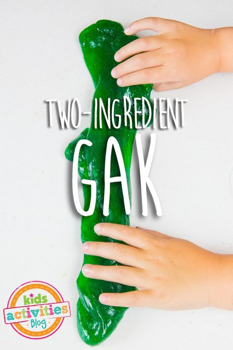 You will love this fun play recipe that you can make at home: two-ingredient gak! Colorful Slime, Homemade Slime Recipe, Rainbow Slime, Moon Sand, Homemade Slime, Decorating Diy, Science Activities For Kids, Kindergarten Ideas, Kindergarten Crafts