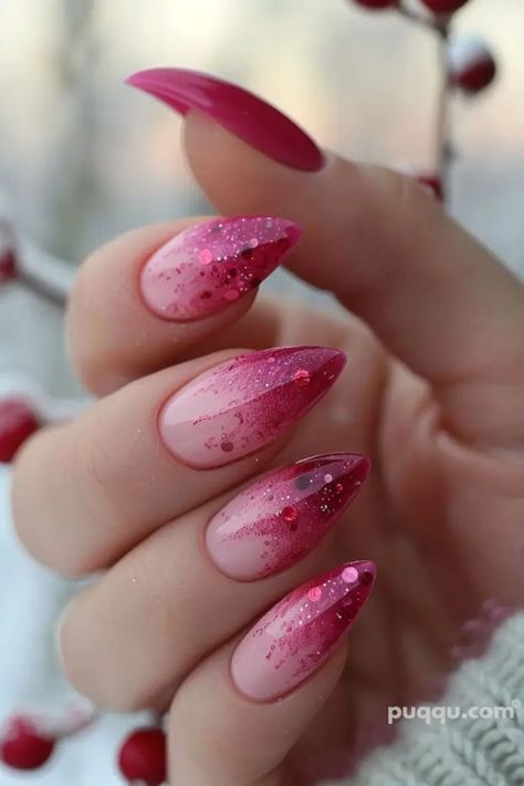 Pink Ombre Nails: Trendy Nail Designs for a Stunning Look - Puqqu Pink Nail Extension Designs, Pink Nails Ideas Glitter, Nail Pink Ombre, Pink Princess Nails, Girly Nails Pink, Pink Ombre Nails Glitter, Blush Nail Designs, Glitter Pink Nails, Pink Glitter Ombre