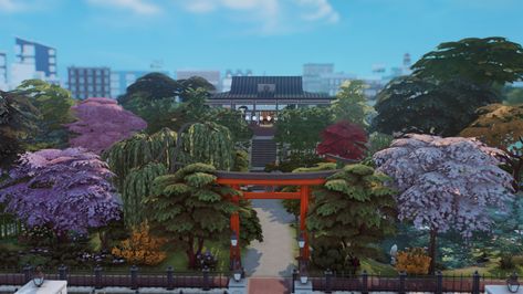 Garden Tea House, Mt Komorebi, Japanese Park, Sims 4 Build, Sims 4 Houses, City Living, Tea House, Botanical Garden, Japanese Garden