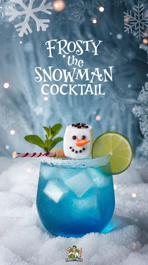 Discover the ultimate Frosty The Snowman Cocktail Recipe, perfect for your festive gatherings! This delightful Frosty The Snowman Drink combines seasonal flavors to create a fun Christmas drink that will be a hit at any holiday party. Enjoy Winter Wonderland Cocktail as you celebrate with friends and family. Elevate your holiday festivities with this delicious Snowman Cocktail, a must-try among Christmas alcoholic drinks. Cheers to unforgettable moments with this fun and festive Snowman drink! Frosty The Snowman Cocktail Recipe, Fun Christmas Drinks Alcohol, Blue Winter Drinks, Frosty Snowman Cocktail, Drunken Snowman Drink, Blended Christmas Drinks, Tipsy Snowman Drink, Frosty Drink Recipe, Frosty The Snowman Drink