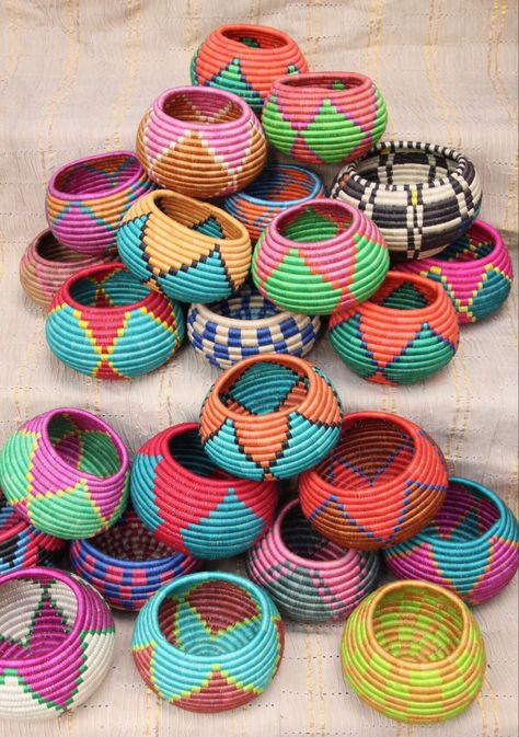 Rwanda Baskets, Rwandan Basket, Native Grasses, African Woven Basket, Coiled Fabric Basket, Colorful Baskets, African Basket, African Crafts, Coiled Baskets