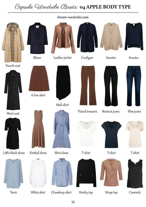 A Comprehensive Guide to the Apple Body Shape Apple Shaped Capsule Wardrobe, Outfit Ideas For Apple Body Shape, Style Apple Shape Body Types, Winter Outfits Apple Shape, Capsule Wardrobe Apple Body Shape, Styling Apple Body Shape, Apple Shape Capsule Wardrobe, How To Dress Apple Shape Plus Size, Apple Shape Body Outfits