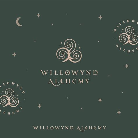 Magic Logo Design Ideas, Witchy Logos, Alchemy Branding, Fantasy Logo Design, Mystic Logo Design, Fantasy Branding, Alchemy Logo, Witchy Logo, Magical Logo