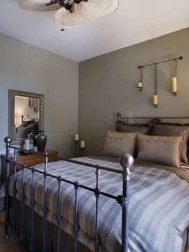 Sage Walls Bedroom Design Ideas, Pictures, Remodel and Decor Sage Living Room, Farmhouse Bedroom Set, Traditional Bedroom Design, Masculine Living Rooms, Farmhouse Bedroom Furniture, Vintage Bed Frame, Bedding King, Bedroom Traditional, Farmhouse Style Bedrooms