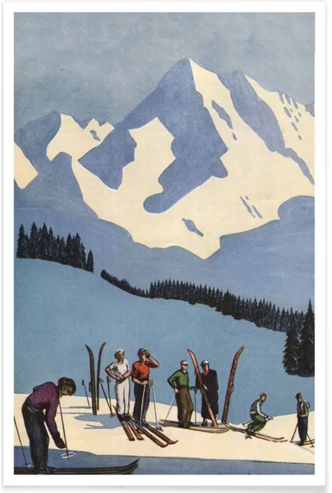 Winter Poster Design, Plakat Design Inspiration, Winter Poster, Ski Vintage, Vintage Ski Posters, L Wallpaper, Retro Ski, Ski Posters, Dorm Posters