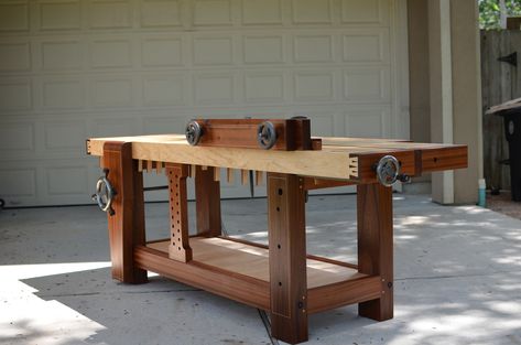 Custom made Roubo Workbench Workbench Designs, Wood Trellis, Workbench Plans Diy, Wood Mantle, Tool Bench, Woodworking Bench Plans, Diy Workbench, Workbench Plans, Garage Work Bench