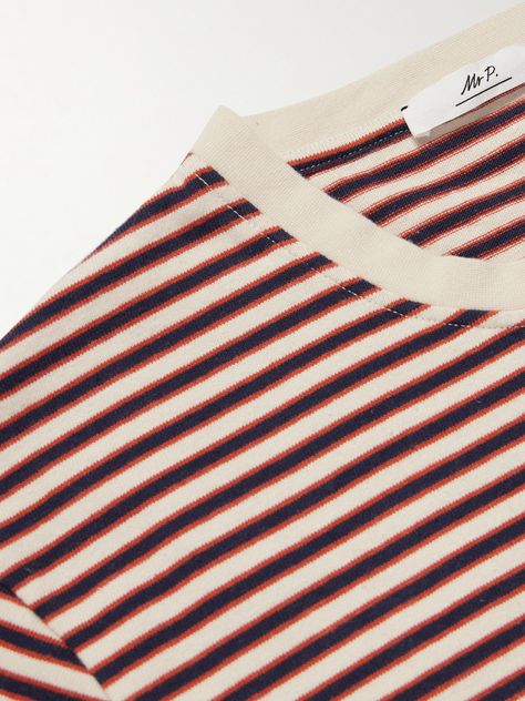 DESIGNED BY MR PORTER. Mr P. creates well-made staples that can be worked into your wardrobe season after season. A cool alternative to plain or graphic styles, this striped organic cotton-jersey T-shirt can be worn comfortably underneath layers or on its own in warmer weather. This product was made to Last Longer from Considered Materials. Mr P. is on a journey to reduce its environmental impact by creating more responsible collections, designed with longevity in mind. Find out more about our … Graphic Styles, Mr P, T Shirt For Men, Mr Porter, Fashion News, Latest Fashion, Porter, Color Design, Asos