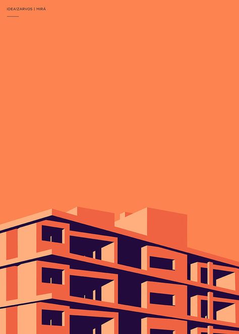 MIRÁ Cristiana Couceiro, Layout Print, Posters Illustration, Poster Architecture, Illustration Design Graphique, Building Illustration, Minimal Color, Architecture Poster, Line Art Design