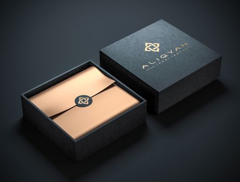 Luxury Box Mockup ALIQYAN Packaging Design by PANTER Luxury Box Design, Luxury Box Packaging, Jewelry Packaging Design, Luxury Packaging Design, Jewelry Packaging Box, Packaging Ideas Business, Gift Box Design, Design Brochure, Box Packaging Design