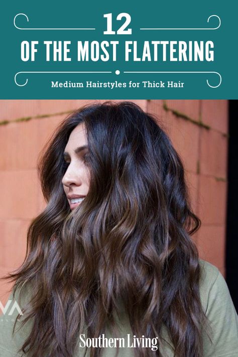 Thick Layered Long Hair, Thick Dark Hair Styles, Medium Length Thick Brown Hair, Chest Length Haircut For Thick Hair, Womens Haircuts Thick Hair Long, Thick Coarse Hairstyles Long, Haircuts For Thick Coarse Wavy Hair, Long Hairstyles For Thick Hair Wavy, Haircuts For Coarse Thick Hair