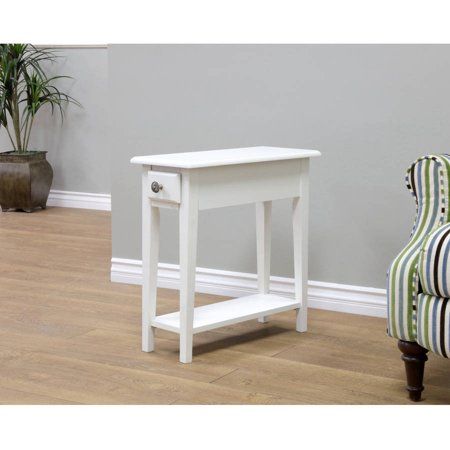 Home Craft Chair 1-Drawer Side Table - Walmart.com Bedside Table Ideas, Chairside Table, Living Room Color Schemes, Master Room, Small Side Table, Chair Side Table, Wood End Tables, End Tables With Storage, Remodel Bedroom