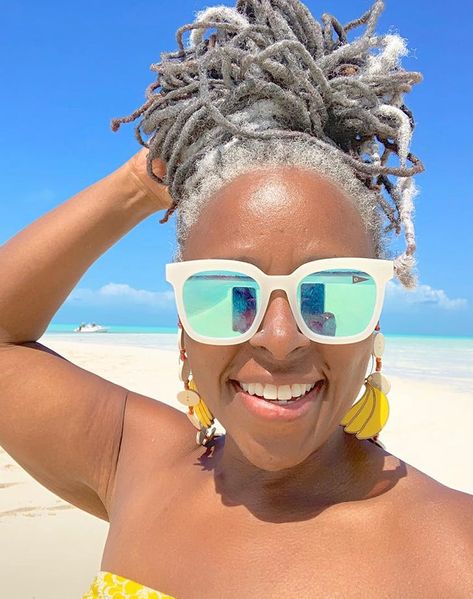 13 Women on Going Gray and How It Made Them Feel - PureWow Grey Hair Locs, Grey Hair Inspiration, Beautiful Gray Hair, Silver Grey Hair, Natural Gray Hair, Dreadlock Hairstyles, Going Gray, Hair Crush, Locs Hairstyles