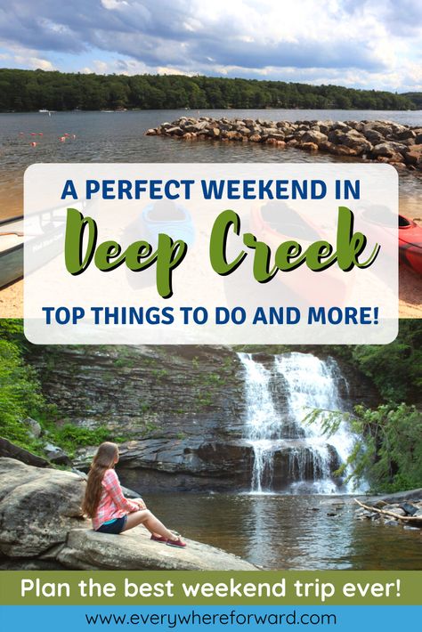 This weekend getaway guide to Deep Creek Lake Maryland includes everything you need to know about visiting Deep Creek! We share the top things to do in Deep Creek and where to stay in Deep Creek! Maryland State Parks | deep creek Itinerary | Maryland itinerary | places to visit in Maryland | Deep Creek Lakes | cabins at Deep Creek Lake | weekend trips in Maryland | hiking at deep creek lake #maryland #deepcreek Places To Visit In Maryland, Maryland Day Trips, Deep Creek Lake Maryland, Maryland Travel, Deep Creek Lake, Dc Metro, Us Destinations, Usa Travel Destinations, On The Road Again