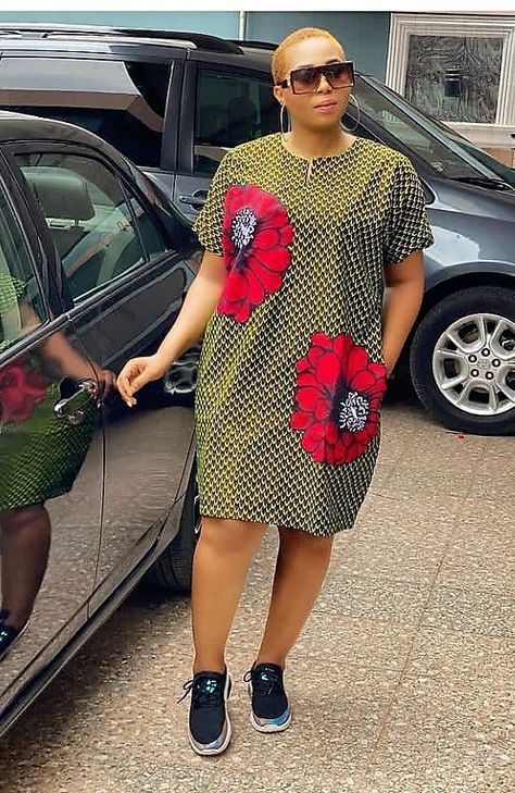 Latest Ankara Short Gown Style - Stylish Naija Simple Free Ankara Gown Styles, Ankara Free Gown Styles For Women Short, Short Ankara Gowns With Sneakers, Short Free Gown Ankara Styles, Simple Free Gown Styles, Adire Short Gown Styles, Ankara Free Gown Styles For Women, Free Gown Ankara Styles, Materials Short Gown Styles