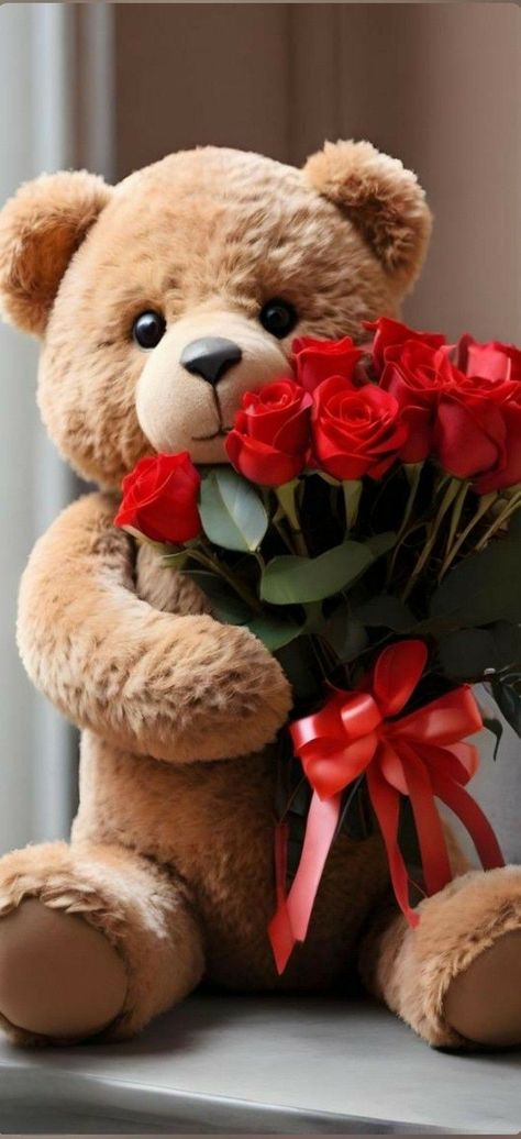 Teddy Bear Pic, Baby Pink Wallpaper Iphone, Cute Teddy Bear Pics, Good Morning Dear Friend, I Love You Signs, Teddy Bear Images, Teddy Bear Wallpaper, I Love You Gif, Love You Gif