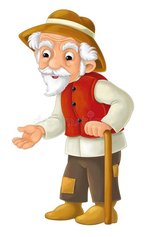 Cartoon Character - Male Farmer - Old Man - Stock Illustration - Illustration of begging, fairytale: 70286375 Hunter Illustration, Farm Cartoon, Prophet Ibrahim, Illustration For Children, Character Male, Illustration Children, Preschool Projects, Photo Collage Design, Golden Egg