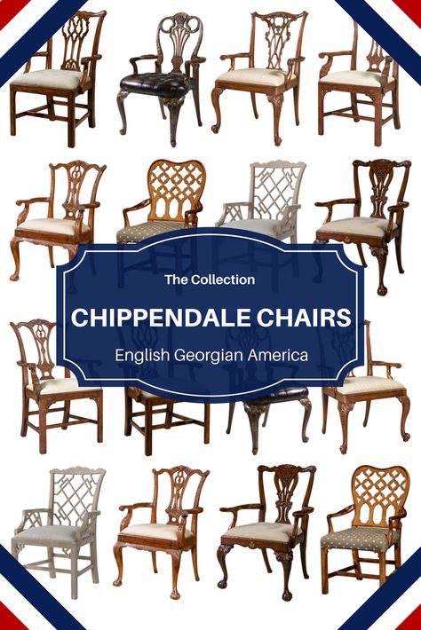 We built the finest collection of Chippendale chairs for you select from. Many 18th century English chippendale models are in stock and ready for the dining room. #chippendale #AntiqueFurniture   #luxuryfurniture #luxury #homedecor #interiordesignideas #interiordecor   https://englishgeorgianamerica.com/collections/chippendale-chairs Chippendale Dining Chairs, Chippendale Bamboo Chair, Original Georgian Chinoiserie Furniture, Surrey House, Chinese Chippendale Chairs, Louis Xvi Dining Chairs, Rattan Chippendale Dining Chairs, Chippendale Furniture, Parlor Chair