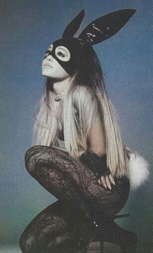 Ariana Grande Legs, Mask Photoshoot, Ariana Grande Dangerous, Ariana Grande Images, Ariana Grande Dangerous Woman, Celebrity Prints, Bunny Mask, Ariana Grande Gif, Black Bunny