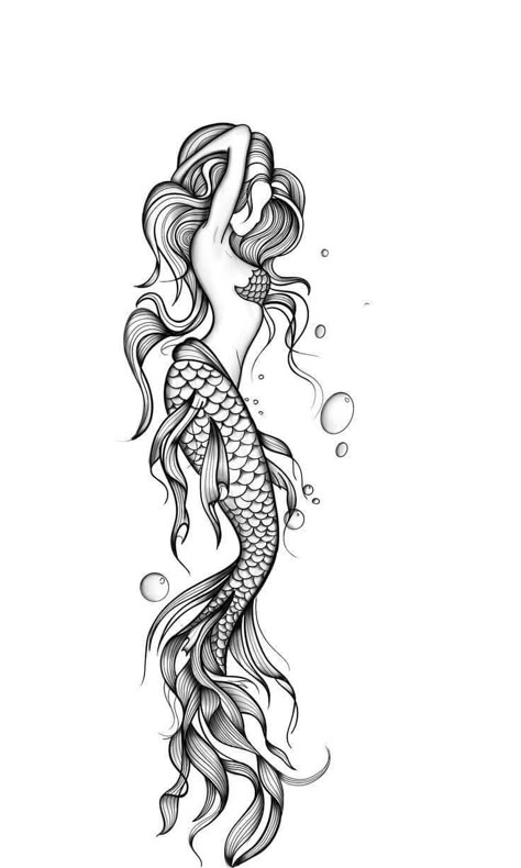 Siren Tattoo, Mermaid Tattoo Designs, Pirate Tattoo, Pisces Tattoos, Muster Tattoos, Mermaid Drawings, Inspiration Tattoos, Mermaid Tattoo, Mermaid Tattoos