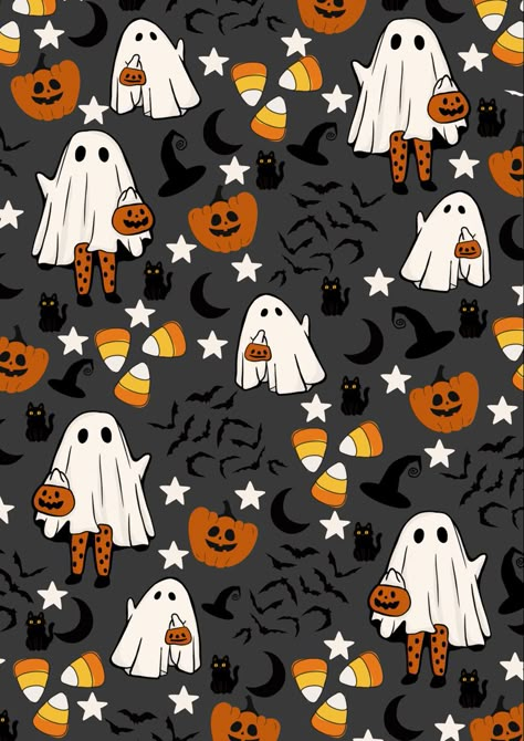 Retro Halloween Wallpaper, Candy Corn Wallpaper Iphone, Cute Halloween Pattern Wallpaper, Halloween Wallpaper Landscape, Halloween Backgrounds Ghost, Halloween Ghost Wallpaper, Fall Wallpaper Iphone Ghost, Candy Corn Wallpaper, Fall Background Ghost