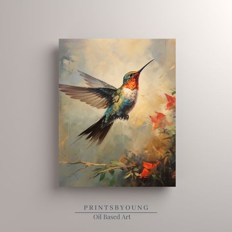 Looking for a classic and beautiful piece of art to enhance your living space? Look no further! Our high-quality digital print features an antique oil painting depicting a bird perched on a branch, complete with visible brush strokes. This stunning artwork captures the tranquility of the outdoors and brings a touch of elegance to any room in your home. Our printable digital art offers a cost-effective way to enjoy the beauty of classic oil paintings without the expense and hassle of purchasing an original. With its exceptional print quality and visible brushwork, this digital print authentically replicates the look of a real oil painting, adding sophistication to your space. The image showcases a detailed portrayal of a bird amidst lush foliage and natural surroundings. The warm, earthy to Classic Oil Paintings, Rainbow Abstract Painting, Bird Oil Painting, Art For Wall Decor, Art For Wall, Branch Art, Mountain Landscape Painting, Bird Flying, Rainbow Painting