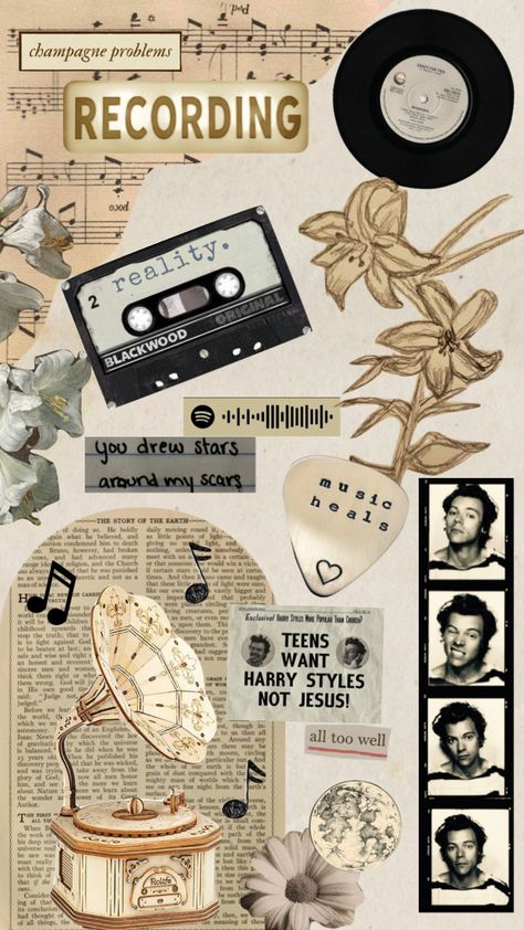 #taylorswift #vintage #harrystyles #aesthetic #music Study Aesthetic Playlist Cover, Music Background Aesthetic, Music Notes Drawing, Vintage Aesthetic Retro, Surface Pattern Design Inspiration, Diy Phone Case Design, Music Journal, Book Story, Postal Vintage