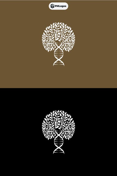 Introducing the "Tree of Life" logo design template, a powerful fusion of nature and science. This captivating logo seamlessly combines the graceful branches of a tree with the intricate structure of DNA, symbolizing the interconnection between life, growth, and scientific discovery. Nature Logo Design Ideas, Tree Logo Ideas, Brand Concept Board, Life Logo Design, Growth Logo, Tree Of Life Logo, Science Logo, Dna Tree, Dna Logo