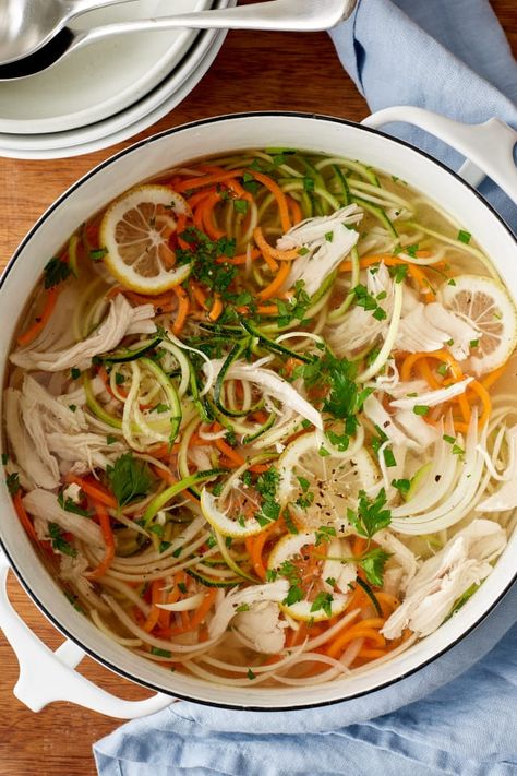 10 Healthy Dinners to Make in Your Dutch Oven — Recipes from The Kitchn Soup Recipes Dutch Oven, Recipes Dutch Oven, Oven Dinners, Zoodle Soup, Chicken Zoodle, Zucchini Zoodles, Soup Quick, Carrot Noodles, Chicken Zoodle Soup