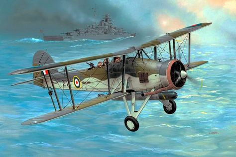 Fairey Swordfish VS Bismarck | kitchener.lord | Flickr Aircraft Poster, Fairey Swordfish, Hms Prince Of Wales, Hms Ark Royal, Rolls Royce Merlin, Ww1 Planes, Me 109, Aircraft Painting, Airplane Art