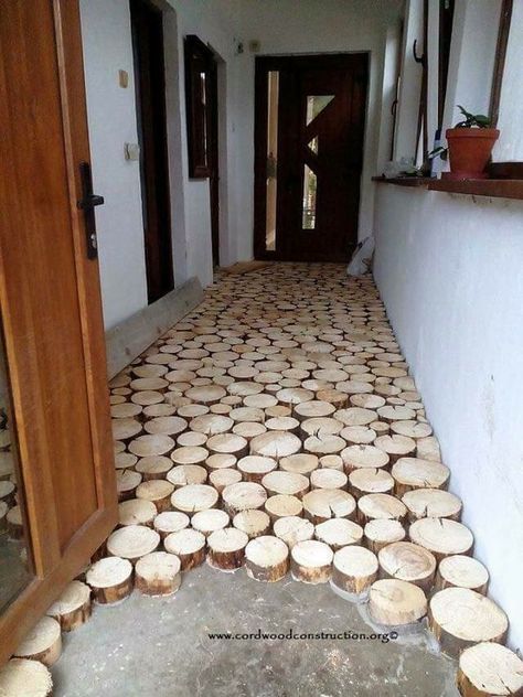 سلالم حلزونية, Cordwood Homes, Cord Wood, Wood Logs, Into The Wood, Flooring Ideas, Into The Woods, Woodworking Projects Diy, Floor Design