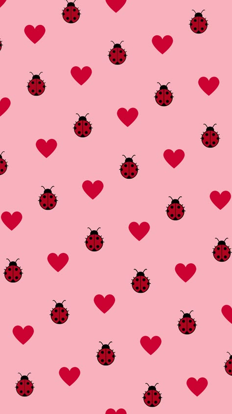 iPhone wallpaper with ladybugs and red hearts for iPhone lock screen Lovebug Aesthetic, Kawaii Red Wallpaper, Pretty Iphone Wallpaper Lock Screen, Catbug Wallpaper, Ladybug Wallpaper Aesthetic, Valentine’s Day Wallpaper, Ladybug Background, Ladybird Wallpaper, Tiny Red Hearts Wallpaper