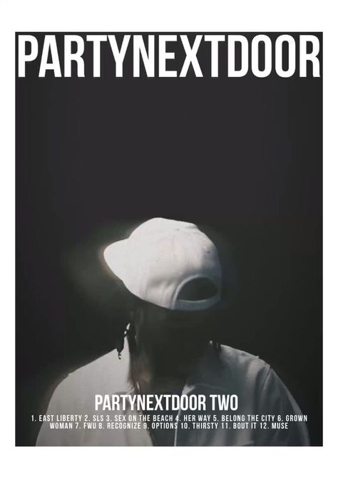 Rnb Posters Bedroom, Party Next Door Poster, Rnb Albums, Party Next Door Album Cover, Pnd Album Cover, Partynextdoor Poster, Partynextdoor Album, Door Poster, Music Poster Ideas