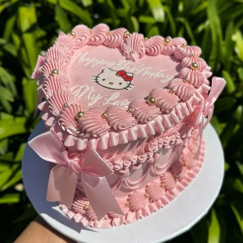 🎀Happy Birthday My Love🎀 Pink coquette hk birthday cake💗🎀 • • • #cutecakes #vintagecakes #heartcakes #occakes #socalcakes #birthdaycakeinspo #orangecountycakes #weddingcakes #ocevents #cakes #cakebusiness #smallcakebusiness #pinkcoquette #hellokittycake #thelayeredbakery Gateau Hello Kitty, Visual Affirmations, Hello Kitty 5th Birthday, Birthday Party Hello Kitty, Hello Kitty Cake Design, Pretty Birthday Cake, Hello Kitty Birthday Theme, Kitty Birthday Cake, Hello Kitty Cookies