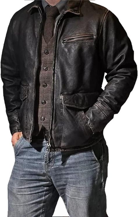 PRICES MAY VARY. [Aviator-Styled Elegant Mens Leather Jacket] Made as an aviator design outwear, from full-grain Genuine Distressed Lambskin Leather, our real leather jacket for men offers timeless sophistication, durability, and comfort in an impeccably styled mens genuine leather biker jacket. [Tailored Fit Masculine Appeal] H2Zee black leather jacket for men is made with PrecisionFit craftsmanship, matching how your body is shaped. Our Motorcycle Jacket for men immerses you in a classic aviat Vintage Motorcycle Jacket, Mens Leather Jacket, Leather Jacket Men Style, Motorcycle Jacket Mens, Lambskin Leather Jacket, Men's Leather Jacket, Aviator Jackets, Real Leather Jacket, Motorcycle Style