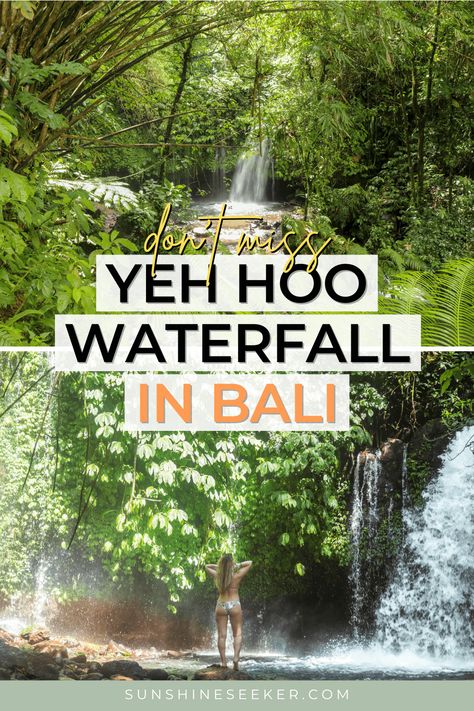 See why you should add Yeh Hoo Waterfall to your Bali itinerary and why it's the perfect addition to your Jatiluwih day trip. Bali Destinations, Munduk Bali, Waterfall Bali, Bali Waterfalls, Bali Itinerary, Voyage Bali, Bali Vacation, Bali Travel Guide, Southeast Asia Travel