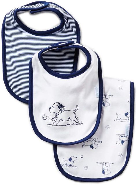 Little Me Puppy Printed/Solid Bibs & Burpcloth Three-Piece Set Baby Boy Registry, Best Baby Bibs, Toile Print, Baby Boy Bibs, Kids Gear, Twin Boys, Boy Accessories, Burp Cloth, Baby Gift Sets